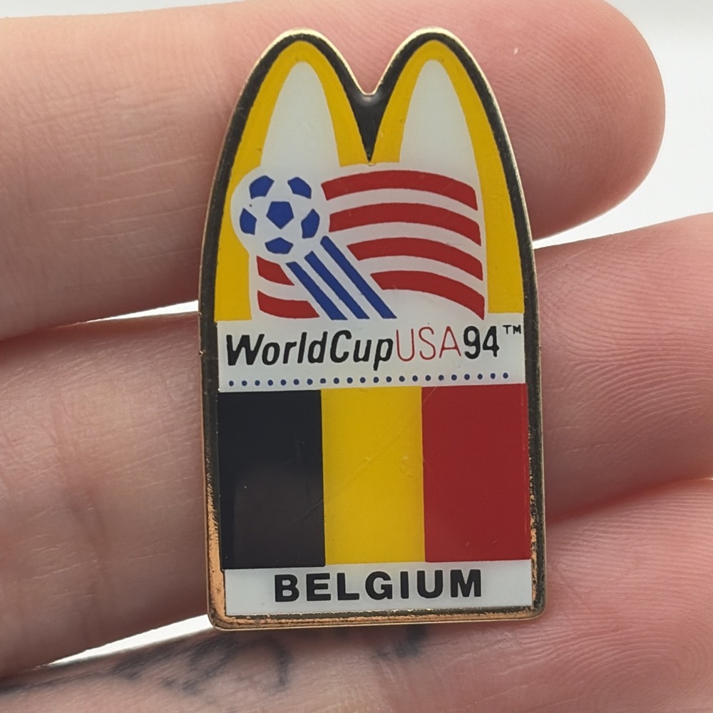World Cup USA 1994 Soccer McDonald’s Belgium Flag Lapel Hat Pin